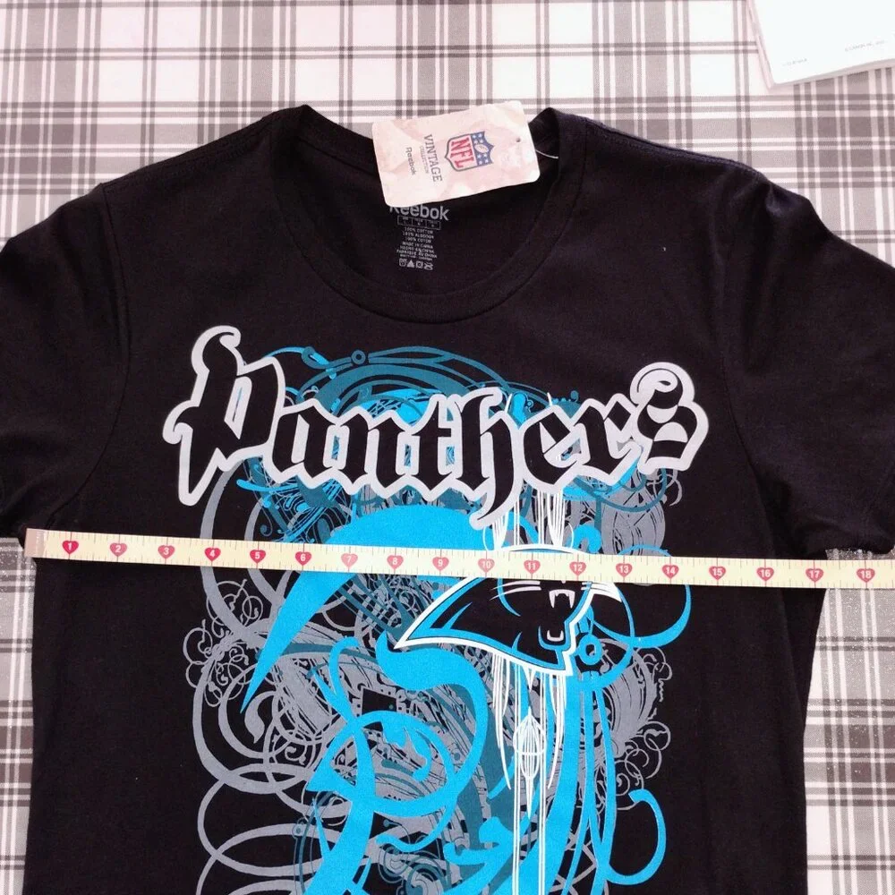 Carolina Panthers Women's Reebok Black Graphic T-Shirt Large New - Picture 5 of 6